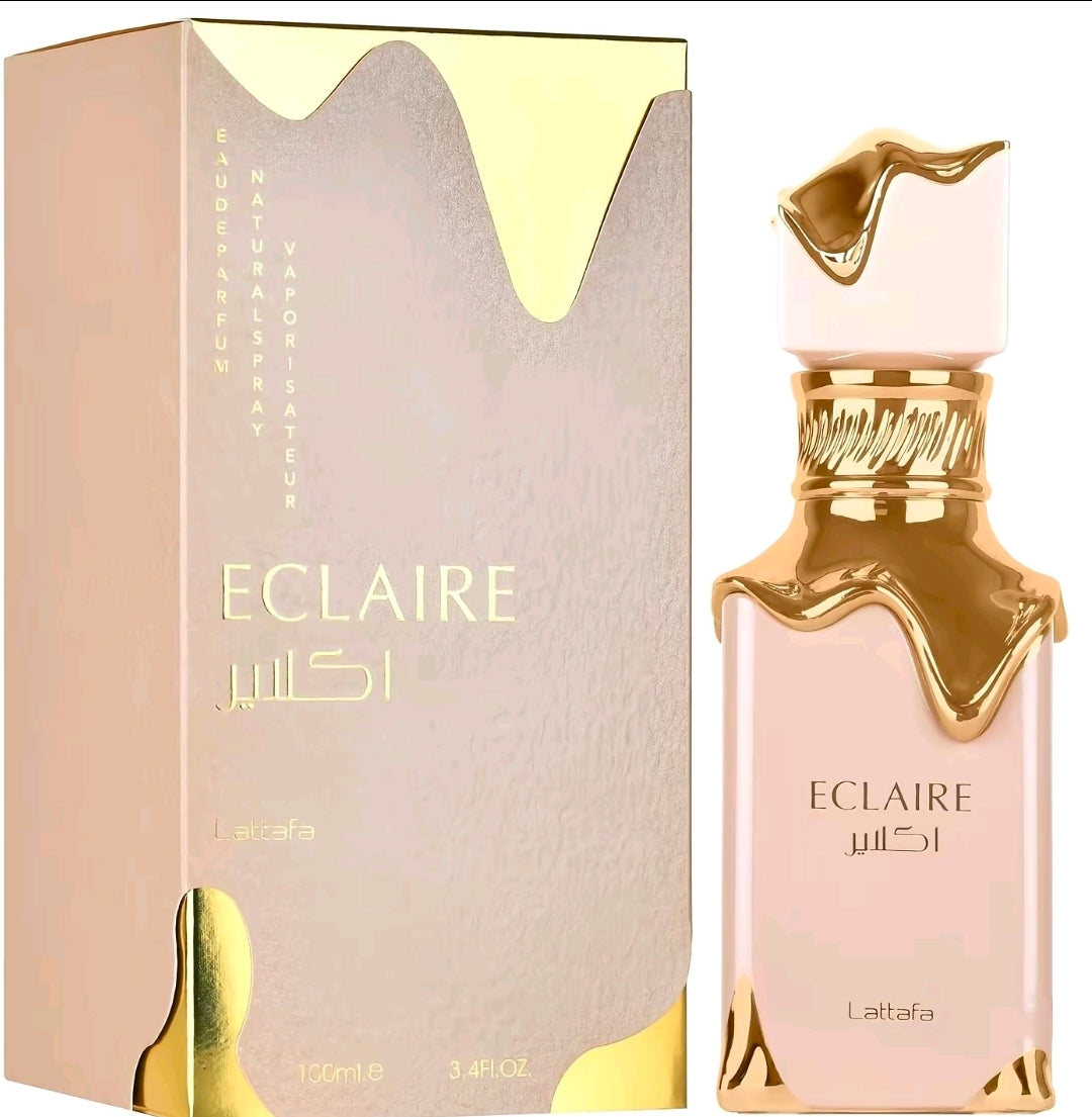 Eclaire de la prestigiosa marca de perfumería árabe Lattafa Perfumes. Es una fragancia de la familia olfativa Floral Frutal Gourmand sumamente popular por su perfil aromático dulce, cremoso y achocolatado.100% Original.