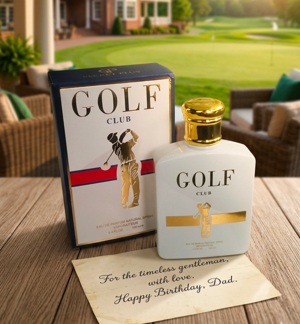 Golf Club Eau de Parfum de 100 ml.Es una fragancia de carácter limpio, deportivo y fresco. Notas cítricas brillantes y manzana verde, evolucionando hacia un corazón aromático y herbal con un fondo predominantemente amaderado y almizclado. Inspiración.