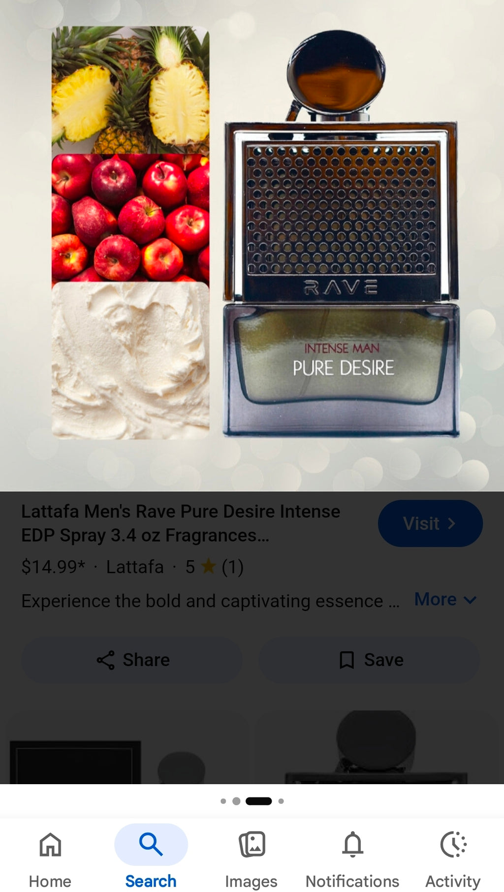 Intense Man Pure Desire de Rave (Lattafa Perfumes)Madera de abedul con un toque sutil ahumado, pachulí y suaves notas florales de jazmín y rosa. ¿Por qué se vende tan rápido?Duración brutal: Al ser Eau de Parfum, se queda en la piel de 6 a 8 horas🥰✨️