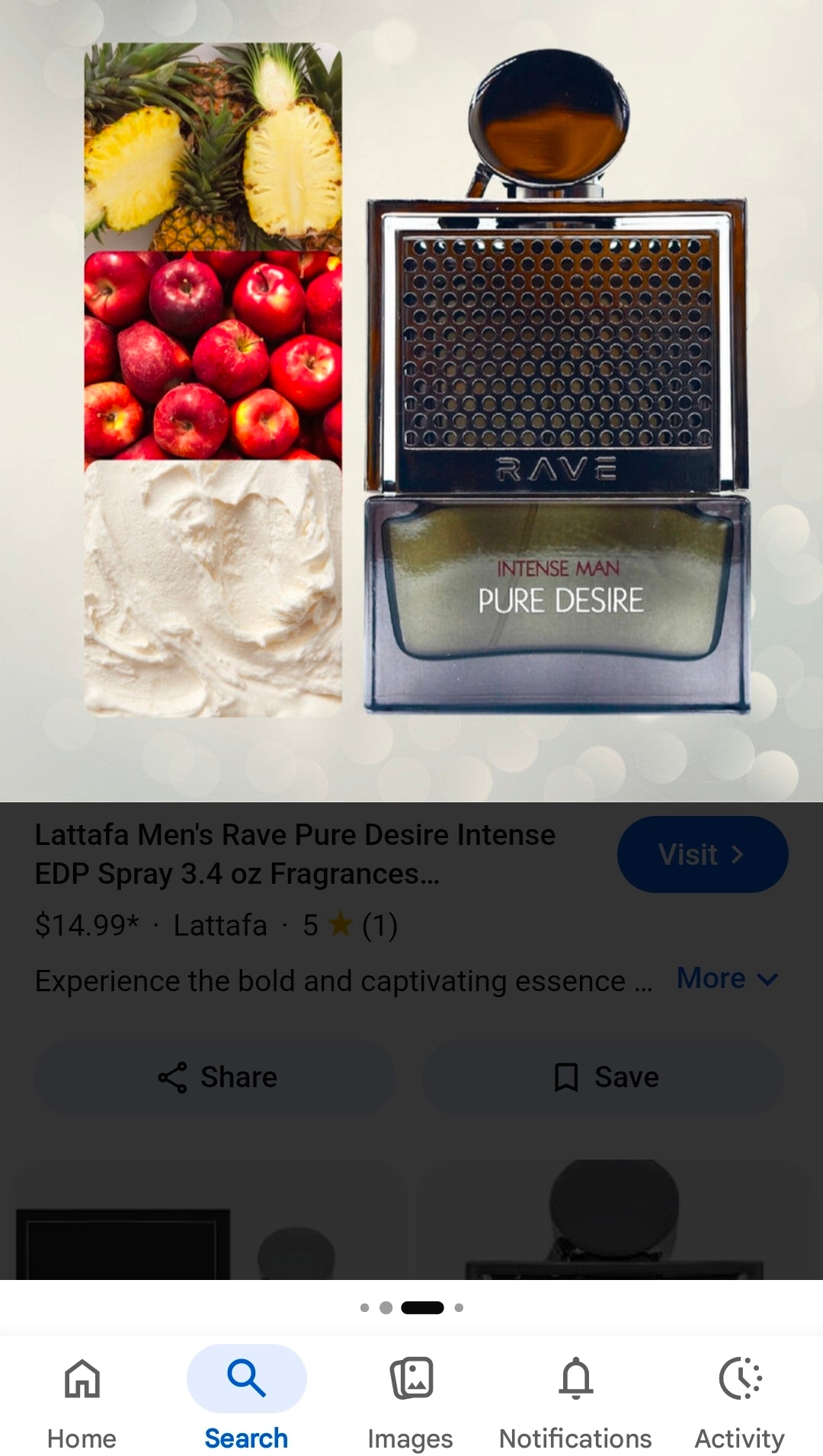 Intense Man Pure Desire de Rave (Lattafa Perfumes)Madera de abedul con un toque sutil ahumado, pachulí y suaves notas florales de jazmín y rosa. ¿Por qué se vende tan rápido?Duración brutal: Al ser Eau de Parfum, se queda en la piel de 6 a 8 horas🥰✨️