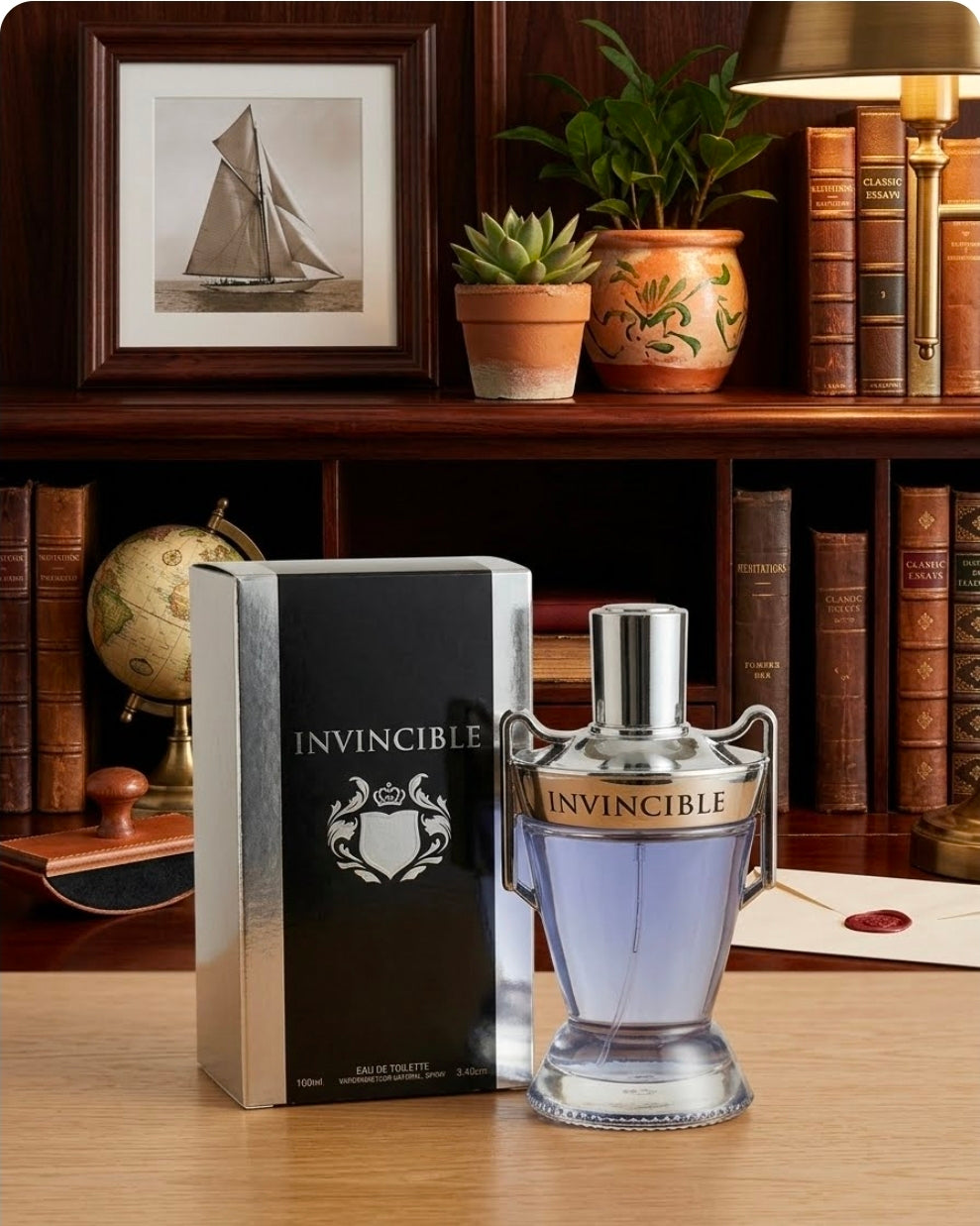 Invincible es una fragancia de la familia olfativa amaderada acuática para hombres,Huele principalmente a mar, toronja cítrica y maderas limpias. Inspiración.