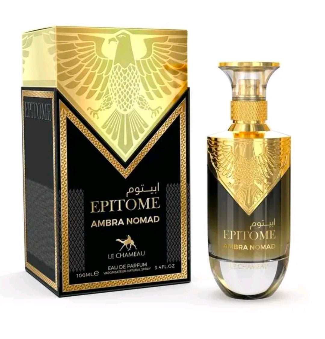 Epitome Ambra Nomad de la línea Le Chameau (creado por la casa de fragancias Emper Perfumes). Se torna más cálido y ligeramente dulce con acordes de frambuesa, azafrán y Amberwood. 100% Original