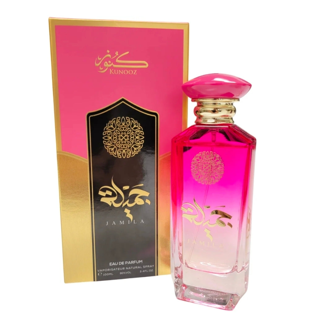 Haz que tu aroma hable por ti. Añade Kunooz Jamila (100 ml) a tu carrito hoy y disfruta de un perfume premium con una fijación espectacular."Notas de pera, azahar y vainilla que enamoran a primera aplicación. ¡Pide el tuyo antes de que se agote!"