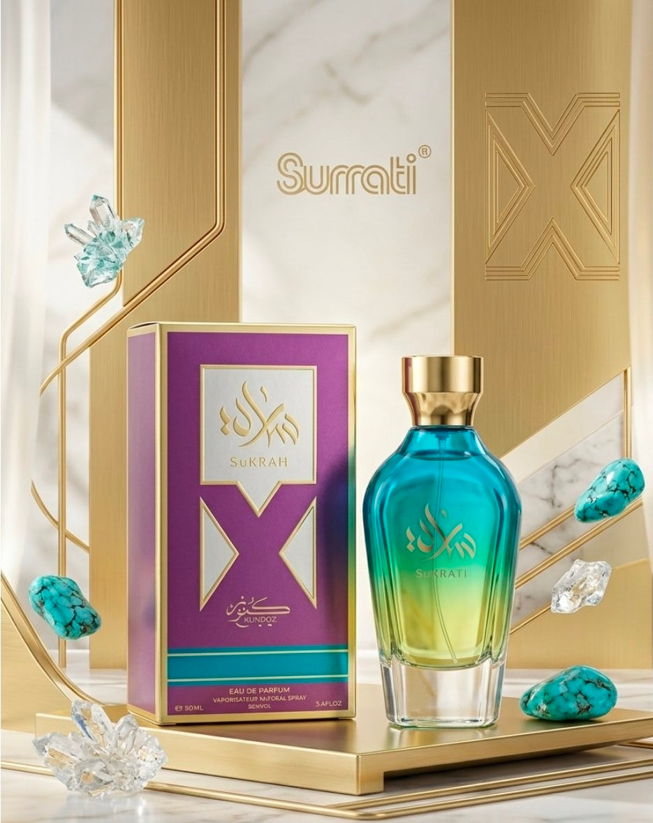 Kunooz Sarrah Women Eau de Parfum (100 ml).  Es una fragancia exótica, dulce y muy duradera, ideal para destacar en climas tropicales