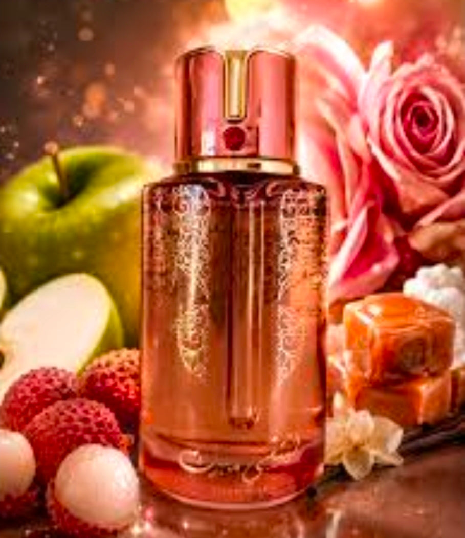 Lychee Musk de la línea Arabiyat Prestige (una colección de la casa de Dubái ♥️. Es una fragancia unisex muy popular por su aroma dulce, tropical y avainillado, ideal para quienes disfrutan de los perfumes de estilo árabe con notas frutales y almizcladas.