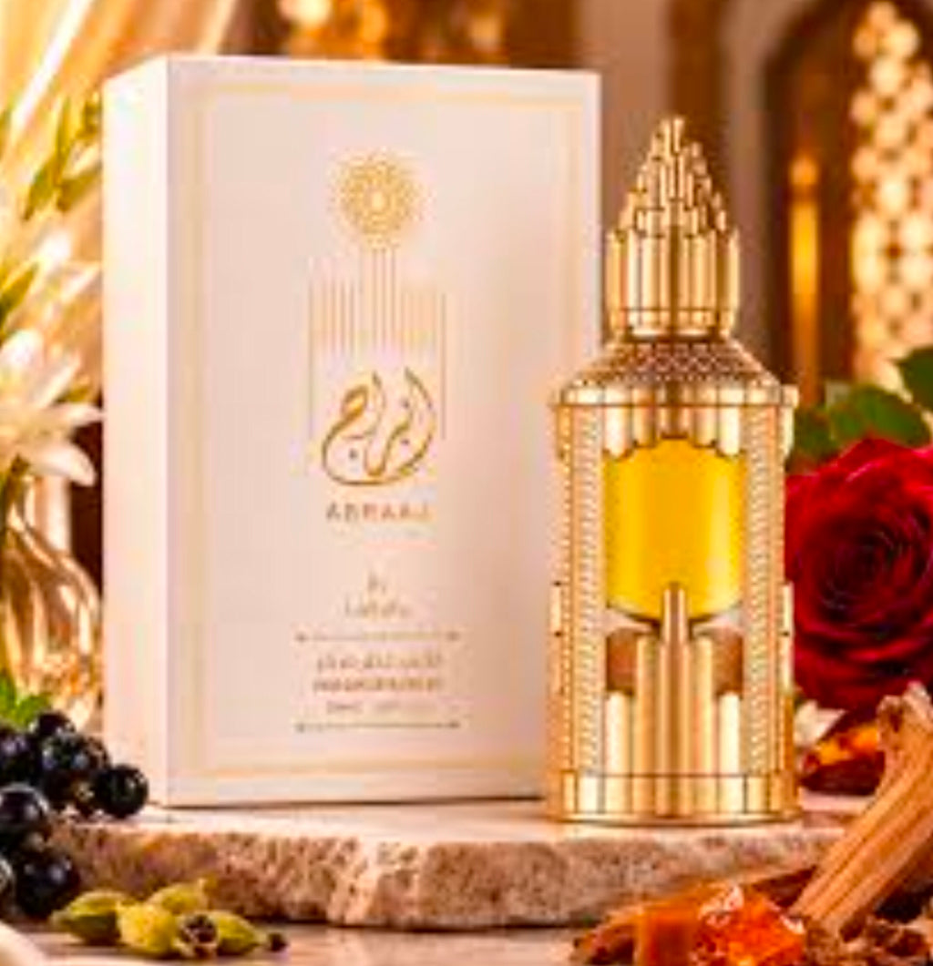Abraaj Pure Concentrated Oil de la casa Lattafa. Se trata de un aceite de perfume concentrado (Attar) unisex que destaca por su perfil oriental, frutal y dulce.Caramelo, madera de sándalo y cashmeran. 20ml💛✨️