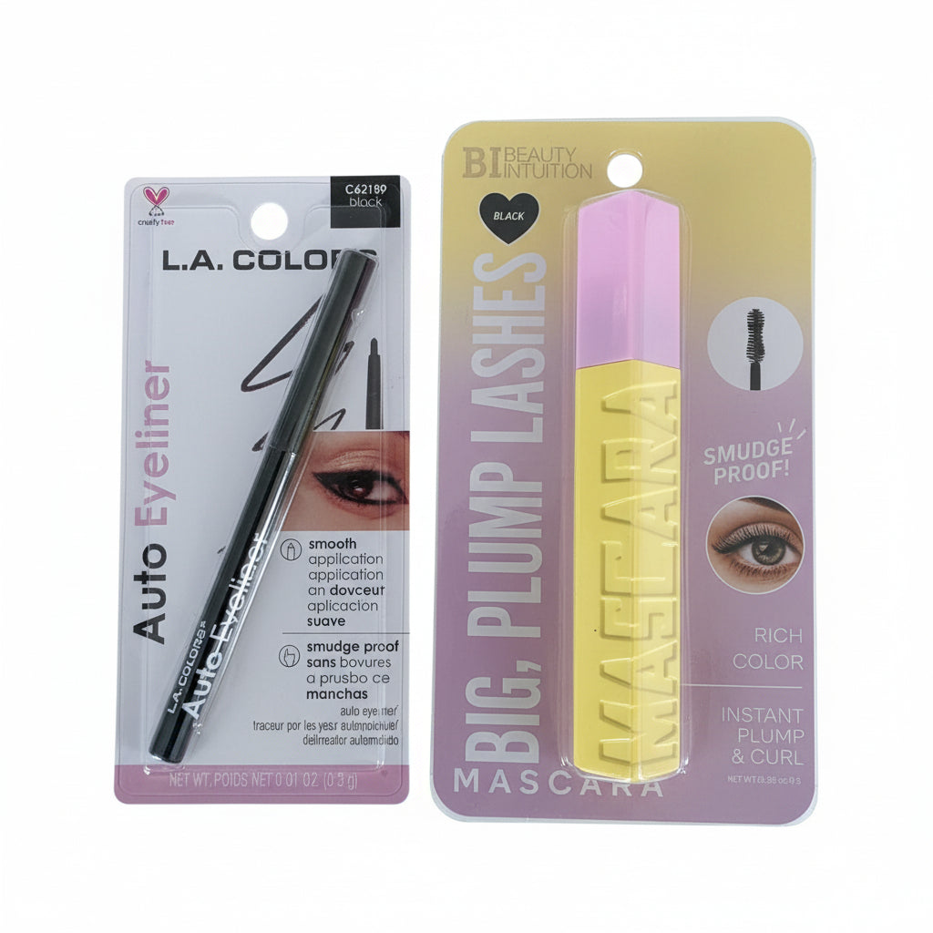 ✨ ¡El dúo perfecto para resaltar tu mirada! El delineador automático ayuda a crear una aplicación suave y definida, mientras la máscara aporta color, volumen y rizo a tus pestañas. 💄🖤 ¡Un look de ojos que no puede faltar! 🛍️