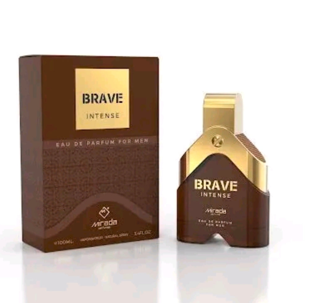 Brave Intense (Eau de Parfum) de la marca Mirada, una fragancia diseñada para hombres,caracterizada por un aroma cálido, potente y masculino, diseñado para proyectar una imagen atrevida y sofisticada. 100% original