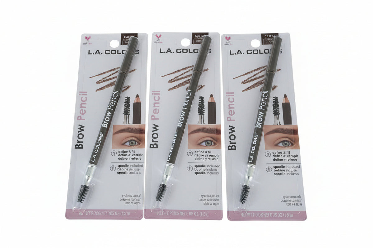 ✨ ¡Cejas perfectas en pocos minutos! El lápiz para cejas de L.A. Colors te ayuda a definir y rellenar, mientras su cepillito difumina para un acabado natural. 💕 ¡Dale forma y realza tu mirada! 🛍️