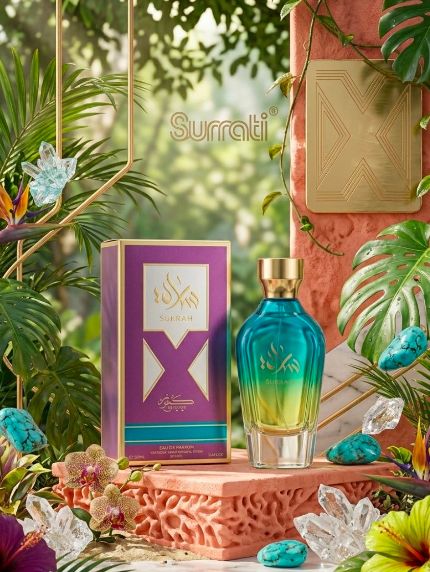 Kunooz Sarrah Women Eau de Parfum (100 ml).  Es una fragancia exótica, dulce y muy duradera, ideal para destacar en climas tropicales