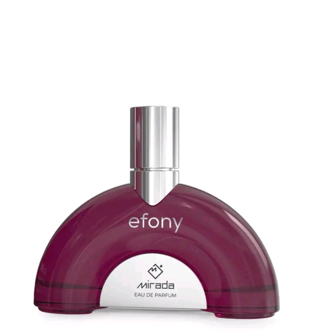 Efony de Mirada, un Eau de Parfum para mujer.Es un aroma ideal para el uso diario o para ocasiones especiales gracias a su transición equilibrada entre la frescura frutal y la calidez de las maderas preciosas. 100 Original arabe.