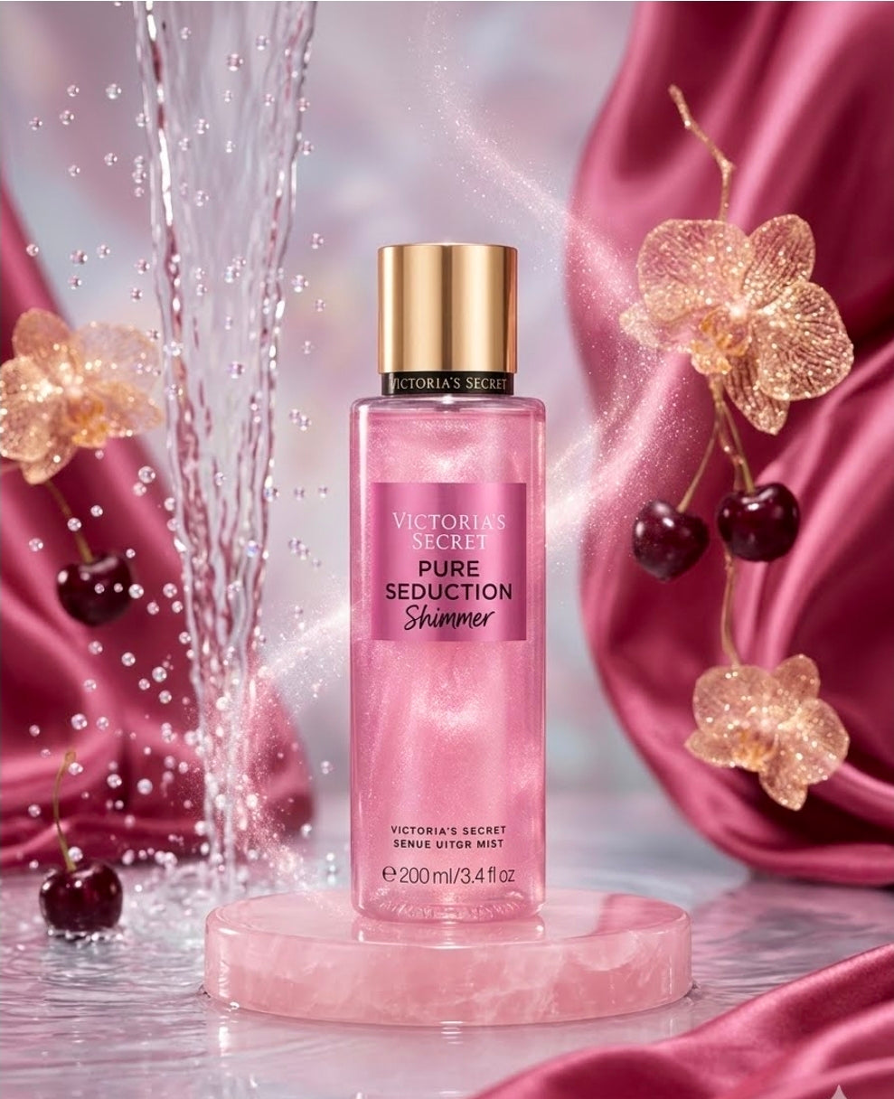 Victoria's Secret Pure Seduction Shimmer, destaca por ser marcadamente frutal y floral.   Ciruela dulce,Fresia floral,Melón refrescante. 100% Original