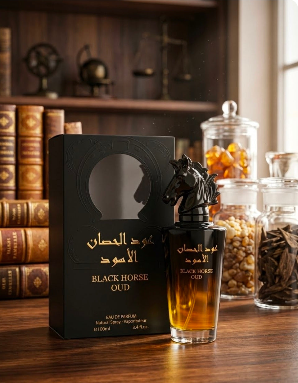 Black Horse Oud de Al-Rehab (o versiones árabes similares inspiradas en este estilo) es una fragancia masculina que destaca por una mezcla equilibrada de frescura cítrica y una base profundamente cálida y amaderada. Inspiración.