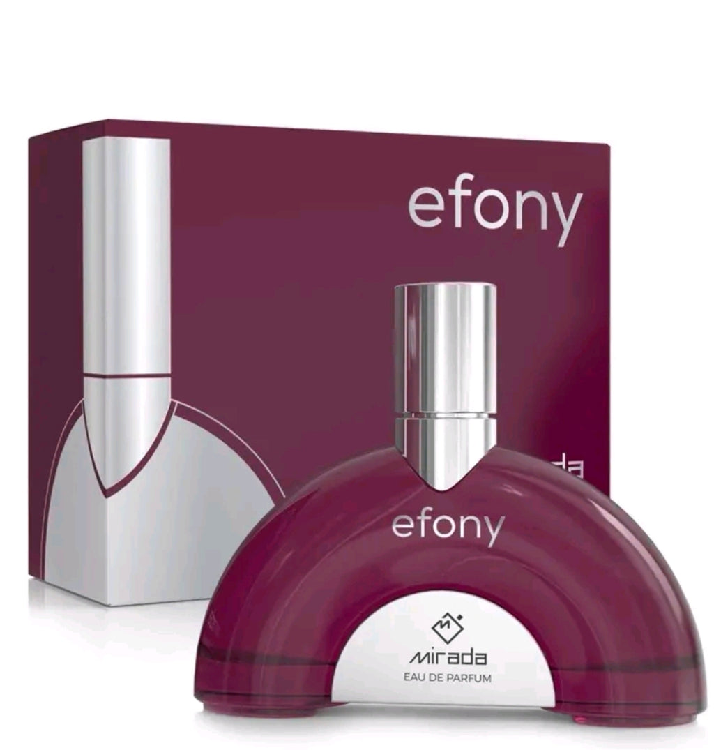 Efony de Mirada, un Eau de Parfum para mujer.Es un aroma ideal para el uso diario o para ocasiones especiales gracias a su transición equilibrada entre la frescura frutal y la calidez de las maderas preciosas. 100 Original arabe.