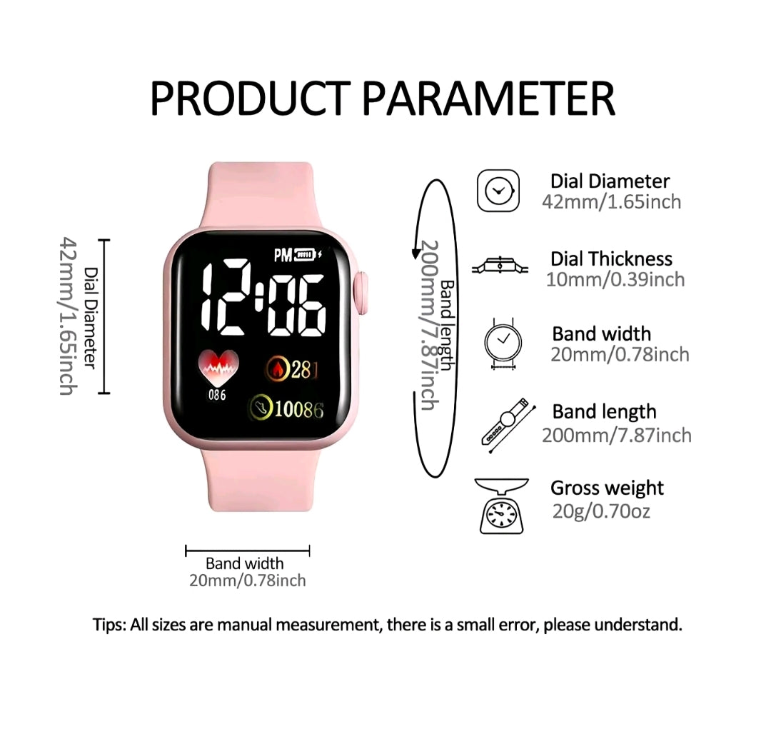 Ocho relojes de pulsera, Correa de cuero sintético (PU) con un acabado mate suave.Fabricadas completamente en silicona líquida o goma elástica de alta densidad, lo que les confiere un acabado liso, flexible y resistente al sudor o salpicaduras leves.